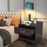 Modern High-gloss Bedside Table Storage Cabinet With One Drawer - Minihomy