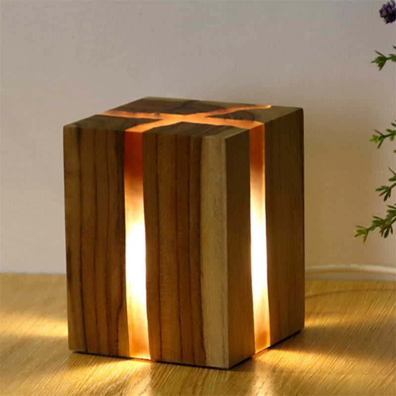 Creative Table Lamp Adjustable Bedside Decorative Wood Brown Color Led Desk Lamp