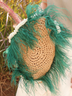 Handmade Pearl Ostrich Hair Natural Straw Women's Bag