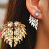 Angel Wings Women Earrings Inlaid Crystal Ear Jewelry Earring Party Gothic Feather Earrings Fashion Bijoux Gold Color