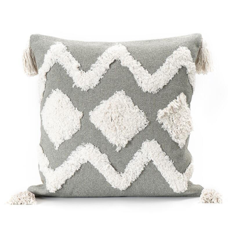 Cushion Shell Canvas Throw Pillow Tufted Pillowcase - Minihomy