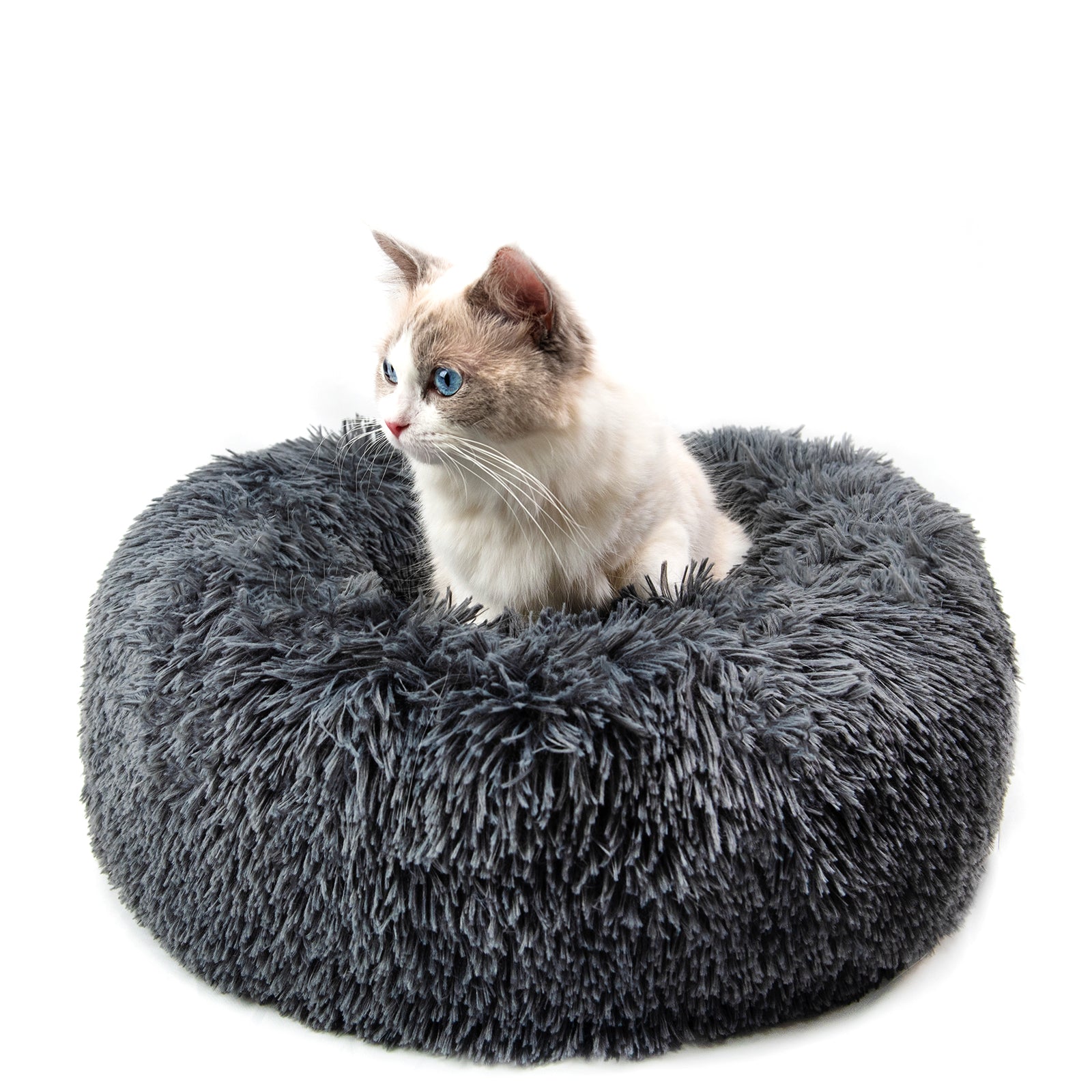 Pet Beds Anti Anxiety Fluffy With Anti-Slip & Water-Resistant Bottom Washable Calming - Minihomy