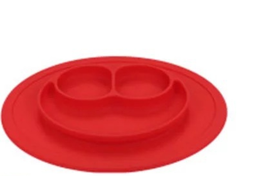 Children's meal pad with silicone smiling face plate - Minihomy