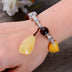 925 Sterling Silver Jewelry Vintage Amber Beeswax Ladies Handmade Bracelet - Minihomy