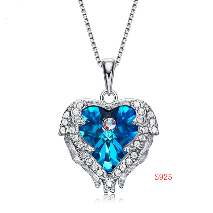 Elements Crystal S925 Sterling Silver Angel Necklace - Minihomy