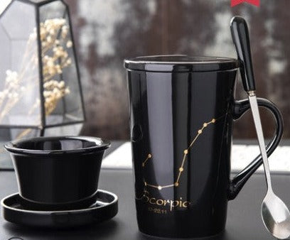 Creative cup ceramic with lid spoon tea cup filter - Minihomy