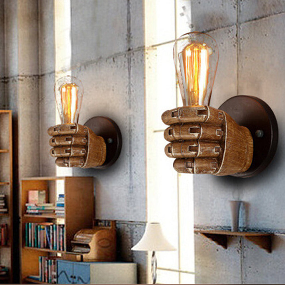 Fist resin wall lamp creates decorative wall lamp - Minihomy