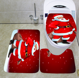 Merry Christmas Bathroom Curtain Santa Claus Toilet Seat Christmas Decorations