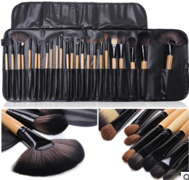 Manufacturer 24 Makeup Brushes 24 Wood Color Makeup Brushes 24 Horse Hair Sets Send Brush Pack Makeup Tools