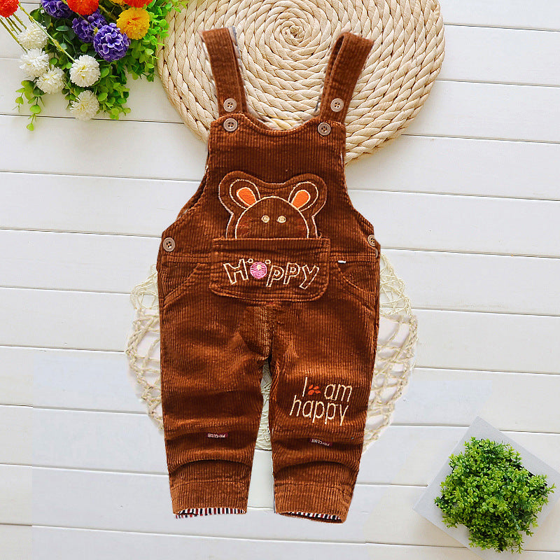 Infant Jeans Little Kids Cartoon Cute Suspenders Toldder Causal Trousers