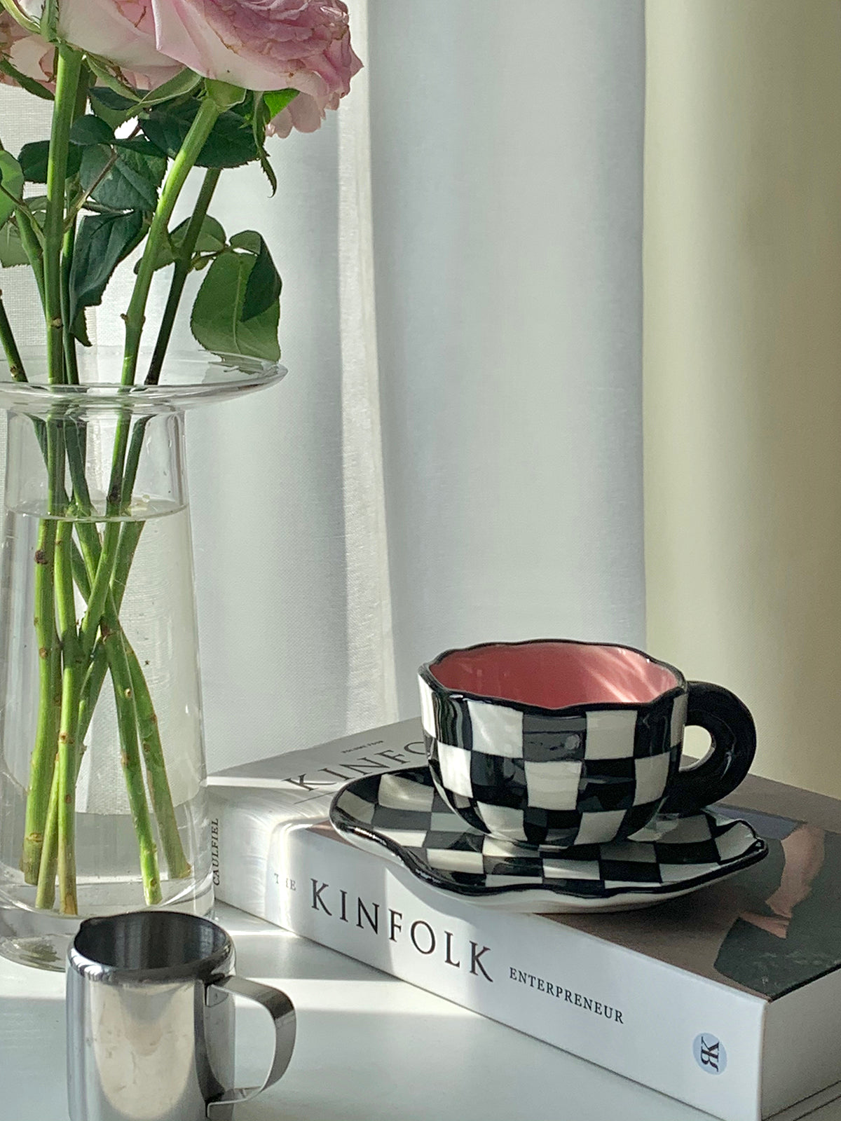 Black And White Checkerboard Mug Creative Net Red Mug - Minihomy