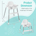 4-in-1 Convertible Baby High Chair with Removable Double Tray-White - Color: White - Minihomy