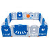 16-Panel Baby Playpen Safety Play Center with Lockable Gate-Blue - Color: Blue - Minihomy