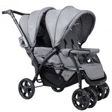 Foldable Lightweight Front and Back Seats Double Baby Stroller