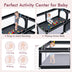 Portable Extra-Large Safety Baby Fence with Ocean Balls and Rings-Black - Color: Black - Minihomy