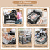 5-in-1 Portable Baby Playard with Cradle and Storage Basket-Black - Color: Black - Minihomy