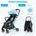 One-Hand Folding Portable Lightweight Baby Stroller with Aluminum Frame-Blue - Color: Blue - Minihomy