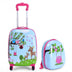 2 Pieces ABS Kids Suitcase Backpack Luggage Set - Color: Blue - Minihomy