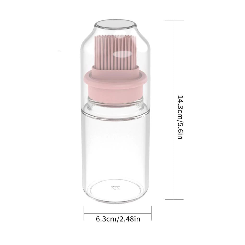 Portable Oil Bottle with Brush Silicone Barbecue Liquid Gadgets High-temperature Kitchen Baking Pastry Barbecue BBQ Tool - Minihomy