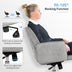 Adjustable Hollow Mid Back Leisure Office Chair with Armrest-Gray - Color: Gray - Minihomy