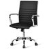 High Back Ribbed Office Chair with Armrests-Black - Color: Black - Minihomy