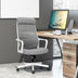 Adjustable Mesh Office Chair with Heating Support Headrest-Gray - Color: Gray - Minihomy