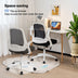 Adjustable Mesh Office Chair Rolling Computer Desk Chair with Flip-up Armrest-White - Color: White - Minihomy