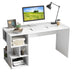 Modern Computer Desk with 3 Tier Storage Shelves for Home Office-White - Color: White - Minihomy