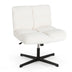 Office Armless Chair Cross Legged with Imitation Lamb Fleece and Adjustable Height-Beige - Color: Beige - Minihomy