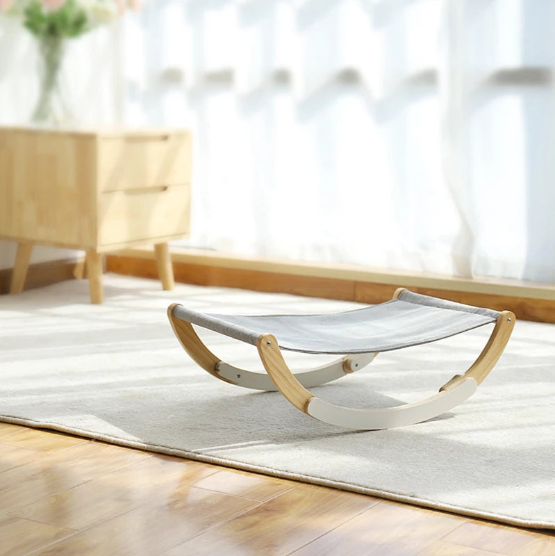 Solid Wood Cat Rocking Hammock Dual Purpose