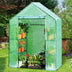 Portable 4 Tier Walk-in Plant Greenhouse with 8 Shelves - Color: Green - Minihomy