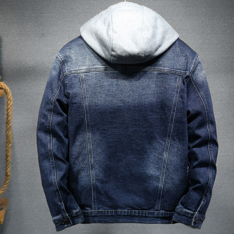 Hooded Cotton Liner Denim Jackets Men - Minihomy