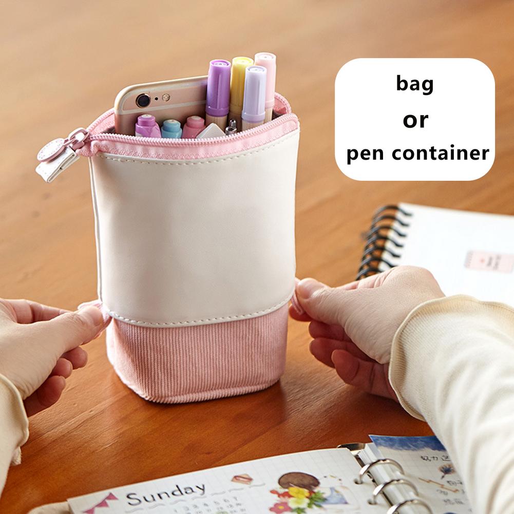 Multifunctional Creative Corduroy Retractable Pencil Case - Minihomy