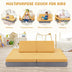 4 Pieces Convertible Kids Couch Set with 2 Folding Mats-Yellow - Color: Yellow - Minihomy