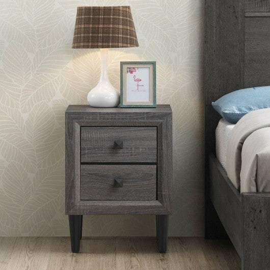 2PCS Nightstand W/2 Drawer Multipurpose - Minihomy