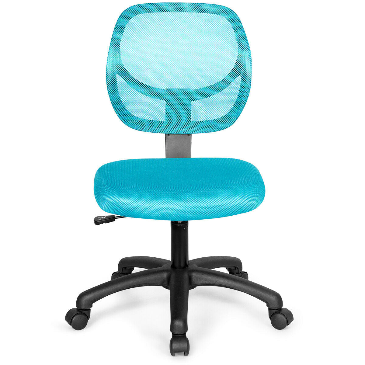 Low-back Computer Task Chair with Adjustable Height and Swivel Casters-Blue - Color: Blue - Minihomy