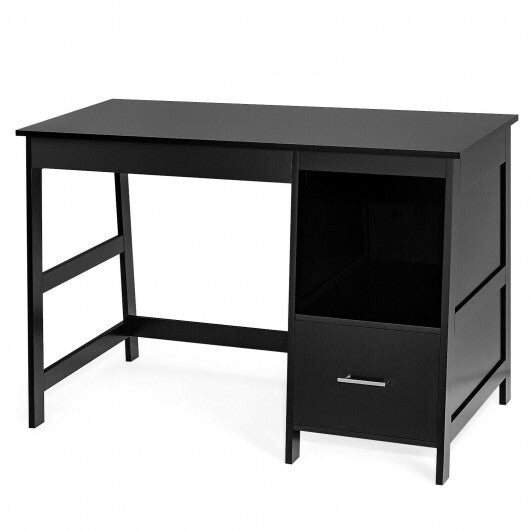 47.5 Inch Modern Home Computer Desk with 2 Storage Drawers-Black - Color: Black - Minihomy