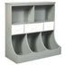 Freestanding Combo Cubby Bin Storage Organizer Unit W/3 Baskets-Gray - Color: Gray - Minihomy