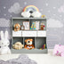 Freestanding Combo Cubby Bin Storage Organizer Unit W/3 Baskets-Gray - Color: Gray - Minihomy