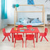 Kids Plastic Rectangular Learn and Play Table-Red - Minihomy