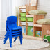 4-pack Kids Plastic Stackable Classroom Chairs-Blue - Color: Blue - Minihomy