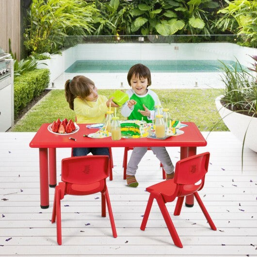 4-pack Kids Plastic Stackable Classroom Chairs-Red - Color: Red - Minihomy