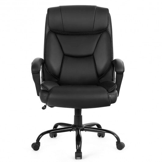 Massage Executive Office Chair with 6 Vibrating Points-Black - Minihomy