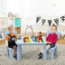 3 Pieces Toddler Multi Activity Play Dining Study Kids Table and Chair Set-Blue - Color: Blue - Minihomy