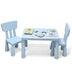 3 Pieces Toddler Multi Activity Play Dining Study Kids Table and Chair Set-Blue - Color: Blue - Minihomy