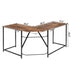 L Shaped Corner Home Office Computer Desk Home-Rustic Brown - Color: Rustic Brown - Minihomy