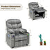 Kids PU Leather/Velvet Fabric Kids Recliner Chair with Cup Holders-Light Gray - Color: Light Gray - Minihomy