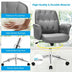 Modern Home Office Leisure Chair PU Leather Adjustable Swivel with Armrest-Gray - Color: Gray - Minihomy