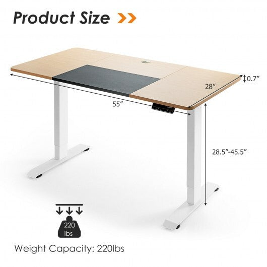 55 x 28 Inch Electric Standing Sit-Stand Height Adjustable Splice Board - Color: Navy & Off White - Minihomy