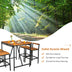 5 Pieces Outdoor Acacia Wood and PE Rattan Bar Set - Minihomy